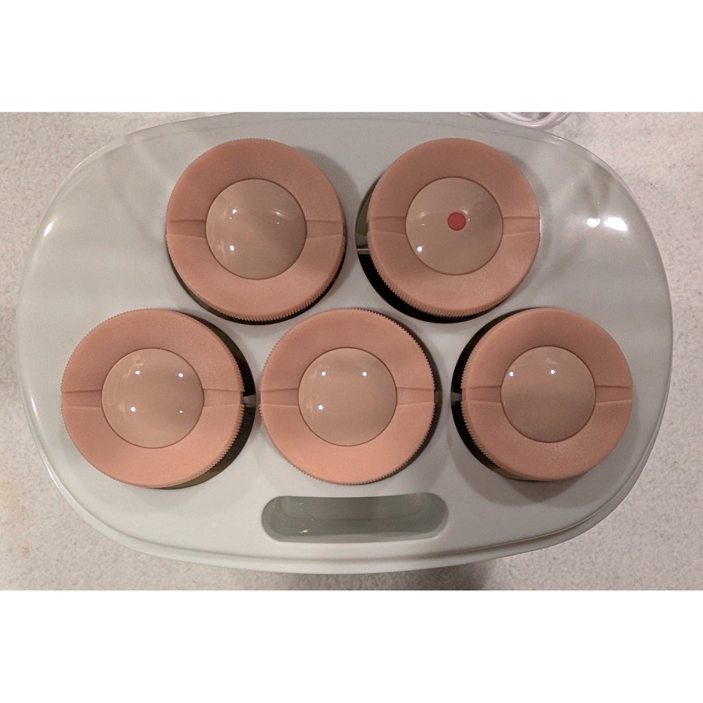 Conair Mini Hot Rollers Set Travel Compact Curlers EUC Pink